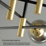 Lustra Morena, 8xE27, Negru Auriu, Metal - imagine 3