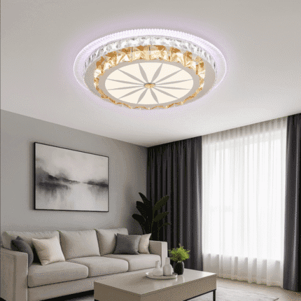 Lustra LED cu telecomanda DAVIDE RGB 62W, lumina Albastra/Rece/Calda, Dimabila, Alb