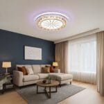 Lustra LED cu telecomanda DAVIDE RGB 62W, lumina Albastra/Rece/Calda, Dimabila, Alb - imagine 3