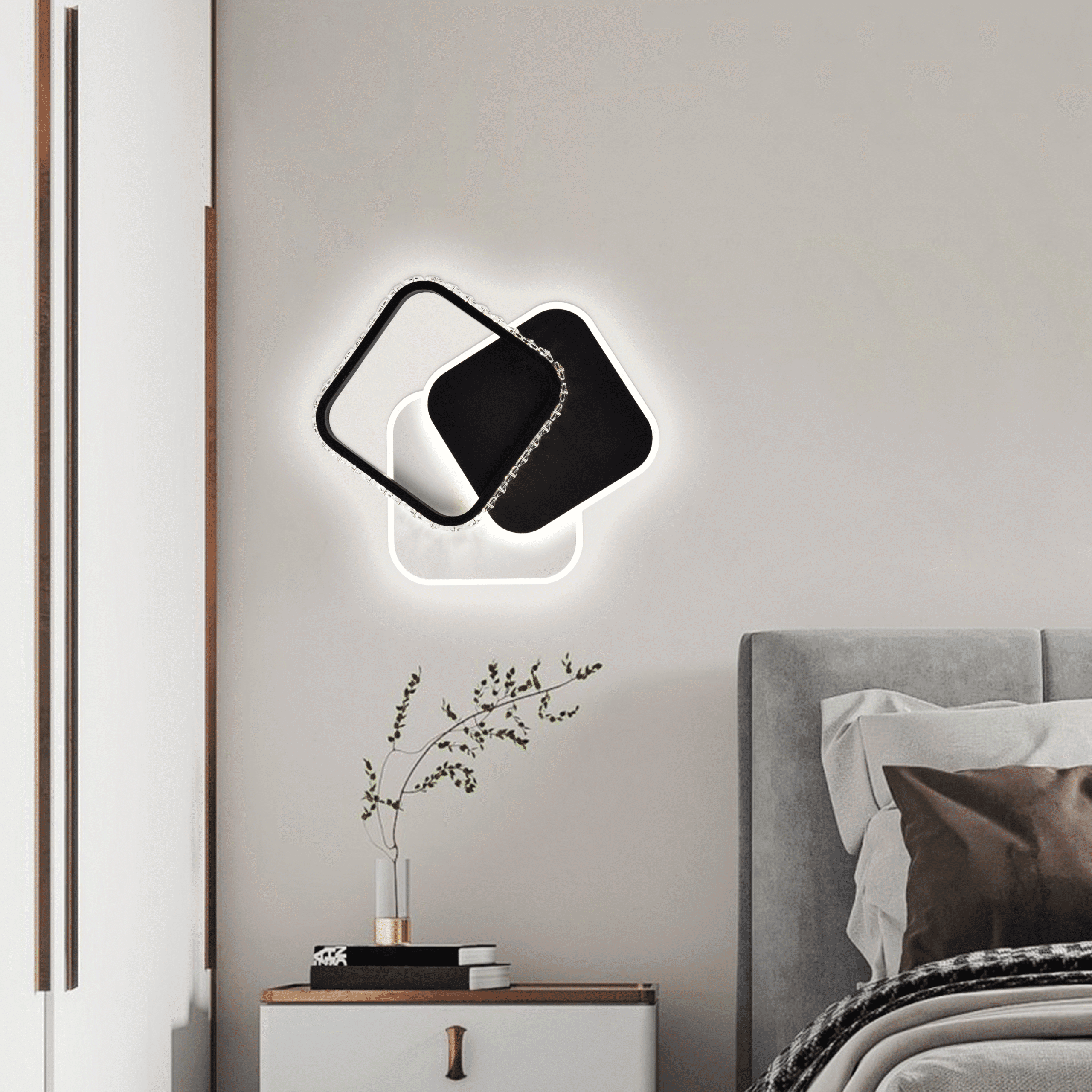 WPS_Photos_1_590ebe06-ce6a-46b1-b63e-db2df6f2f271 Lustra LED cu cristal PRISMIQ 39W, 3 Patrate, lumina Rece/Calda/Neutra, Negru - imagine 1