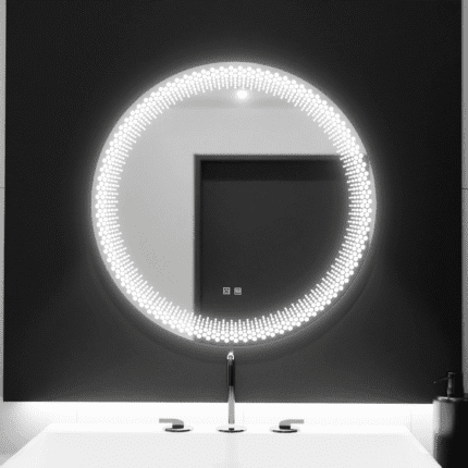 Oglindă LED rotundă Stellaire 60 cm, touch, dezaburire și intensitate reglabilă