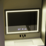 Oglinda LED Rectangulara, 80x60cm, Verite Majeste Noir Motion Glow Marcello, Sistem Dezaburire, Ceas & Termometru, Dimabila - imagine 3