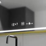 Oglinda LED Rectangulara, 80x60cm, Verite Royale Gold MotionGlow Marcello, Sistem Dezaburire, Ceas & Termometru, Dimabila - imagine 3