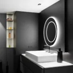 Oglinda LED Rotunda, 60cm, July Touch Marcello, Sistem Dezaburire, Ceas & Termometru, Dimabila - imagine 2