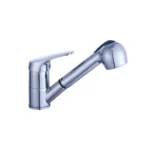 Baterie Tip Frizerie cu Dus Extractabil, Aliaj, Crom, FR001 - imagine 2