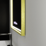 Oglinda LED Rectangulara, 80x60cm, Verite Royale Gold MotionGlow Marcello, Sistem Dezaburire, Ceas & Termometru, Dimabila - imagine 2