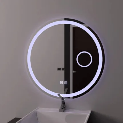 Oglindă LED rotundă Luxor, diametru 70 cm, touch, dezaburire și intensitate reglabilă