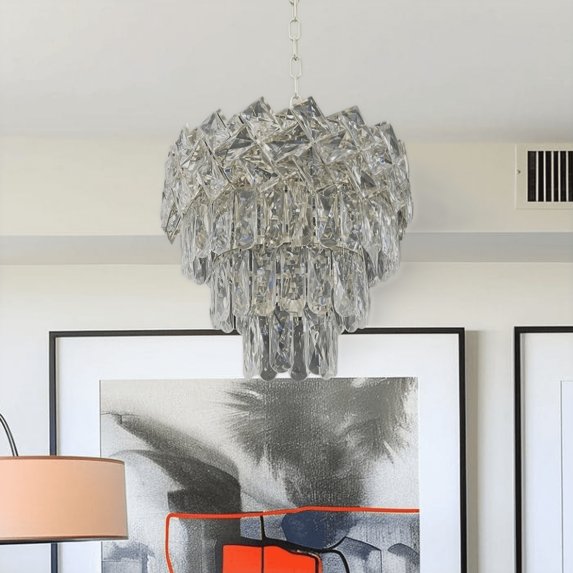a1_3130bc7f-a16c-40fc-aa87-4b88ed481c0e Candelabru Cristal WINDSOR Petito 3xE14, Diametru 29cm, Crom Lucios, Inaltime Reglabila - imagine 1