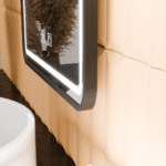 Oglinda LED Rectangulara, 45x60cm, EDGE Touch, Sistem Dezaburire, Rama Neagra - imagine 2