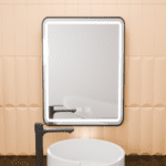 Oglinda LED Rectangulara, 45x60cm, EDGE Touch, Sistem Dezaburire, Rama Neagra - imagine 3