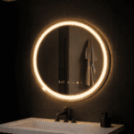 Oglinda LED Rotunda, 70cm, Celeste MotionGlow Marcello, Sistem Dezaburire, Ceas & Termometru, Dimabila, Lumina Calda Neutra Rece 3000K/4000K/6000K - imagine 3