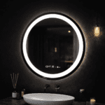 Oglinda LED Rotunda, 60cm, Celeste MotionGlow Marcello, Sistem Dezaburire, Ceas & Termometru, Dimabila, Lumina Calda Neutra Rece 3000K/4000K/6000K - imagine 2