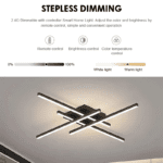 Lustra LED cu Telecomanda LINEX, 52W, 4 Elemente, Liniara, lumina Rece/Calda/Neutra, Dimabila, Negru - imagine 4