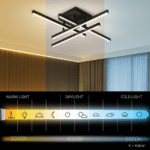 Lustra LED cu Telecomanda LINEX, 52W, 4 Elemente, Liniara, lumina Rece/Calda/Neutra, Dimabila, Negru - imagine 2