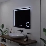 Oglinda LED Rectangulara, 80x60cm, Precision MotionGlow Marcello, Sistem Dezaburire, Ceas & Termometru, Lupa Cosmetica, Dimabila - imagine 4