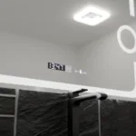 Oglinda LED Rectangulara, 80x60cm, Eclat MotionGlow Marcello, Sistem Dezaburire, Ceas & Termometru, Lupa Cosmetica, Dimabila - imagine 2
