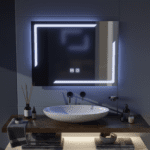 Oglindă LED dreptunghiulară, 80x60cm, ECLISSA Touch, Sistem dezaburire, intensitate reglabilă