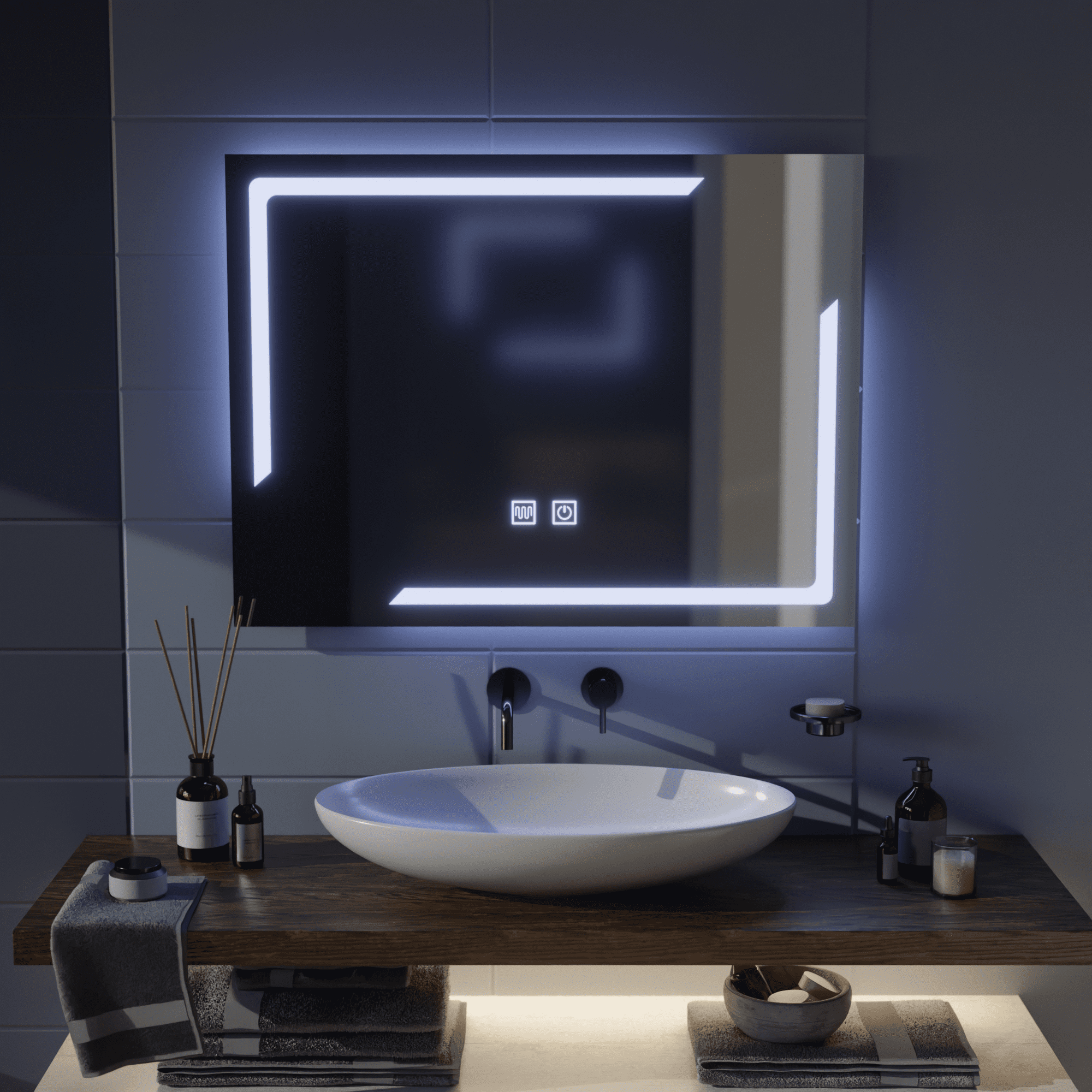 a3_9cfff197-1dfb-47f0-b8fe-29039ab166b4 Oglindă LED dreptunghiulară, 80x60cm, ECLISSA Touch, Sistem dezaburire, intensitate reglabilă