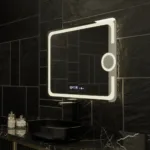 Oglinda LED Rectangulara, 80x60cm, Eclat MotionGlow Marcello, Sistem Dezaburire, Ceas & Termometru, Lupa Cosmetica, Dimabila - imagine 4