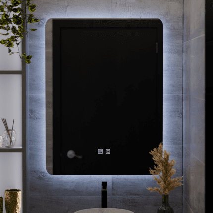 Oglindă LED Alexandra 45 × 60 cm, touch, dezaburire și intensitate reglabilă