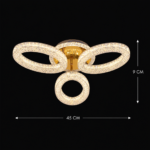 Lustra LED cu telecomanda VEYRO, 39W, Lumina Rece/Calda/Neutra, Dimabila, Auriu - imagine 4