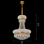 Candelabru Cristal NUVOLA Elegenza, 12xE14, D50 cm, Auriu, Inaltime Reglabila, Metal si Cristal - imagine 4