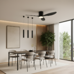 Lustra LED Ventilator VENTIS cu Telecomanda, 21 W, D80cm, Lumina Rece/Neutra/Calda, Metal si Plastic, Negru - imagine 2