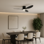 Lustra LED Ventilator VENTIS cu Telecomanda, 21 W, D80cm, Lumina Rece/Neutra/Calda, Metal si Plastic, Negru - imagine 4