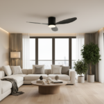 Lustra LED Ventilator VENTIS cu Telecomanda, 21 W, D80cm, Lumina Rece/Neutra/Calda, Metal si Plastic, Negru - imagine 3
