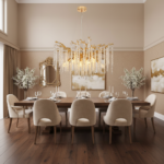 Candelabru Cristal ARBUS Regalis, Φ80cm, 10xE14, Auriu, Metal si Cristal - imagine 2
