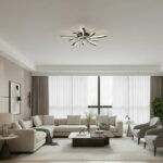Lustra LED Ventilator VIRTULA cu Telecomanda, 29W, D77cm, Lumina Rece/Neutra/Calda, Metal si Plastic, Negru - imagine 2