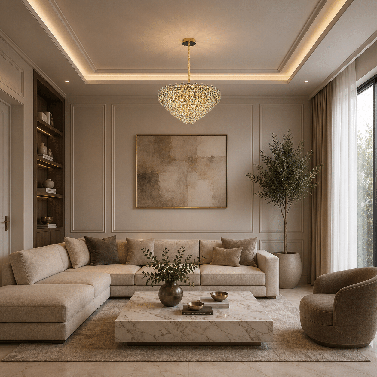 Candelabru Cristal HERT Regalis, 106W, 10xE14, Lumina Rece/Calda/Neutra, Inaltime Reglabila, Metal si Cristal, Auriu - imagine 3