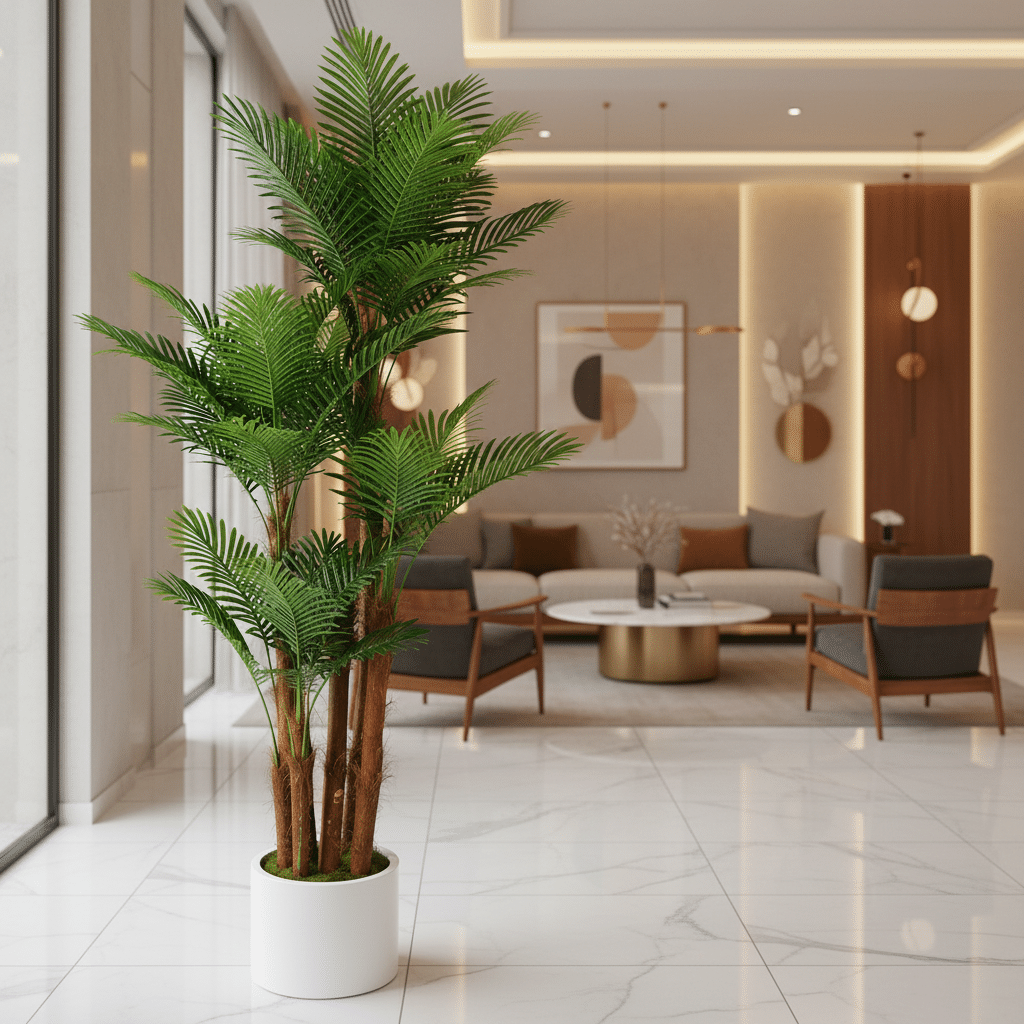 Planta Artificiala Copac Tip Palmier, 4 brate, 170 cm, Verde, cu Ghiveci Planta Artificiala Copac Tip Palmier, 4 brate, 170 cm, Verde, cu Ghiveci