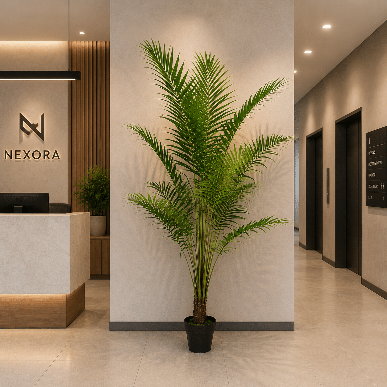 Planta Artificiala Copac Tip Palmier Kentia, Cu Frunze Elegante, 200 cm, 15 frunze, Verde, cu Ghiveci Planta Artificiala Copac Tip Palmier Kentia, Cu Frunze Elegante, 200 cm, 15 frunze, Verde, cu Ghiveci