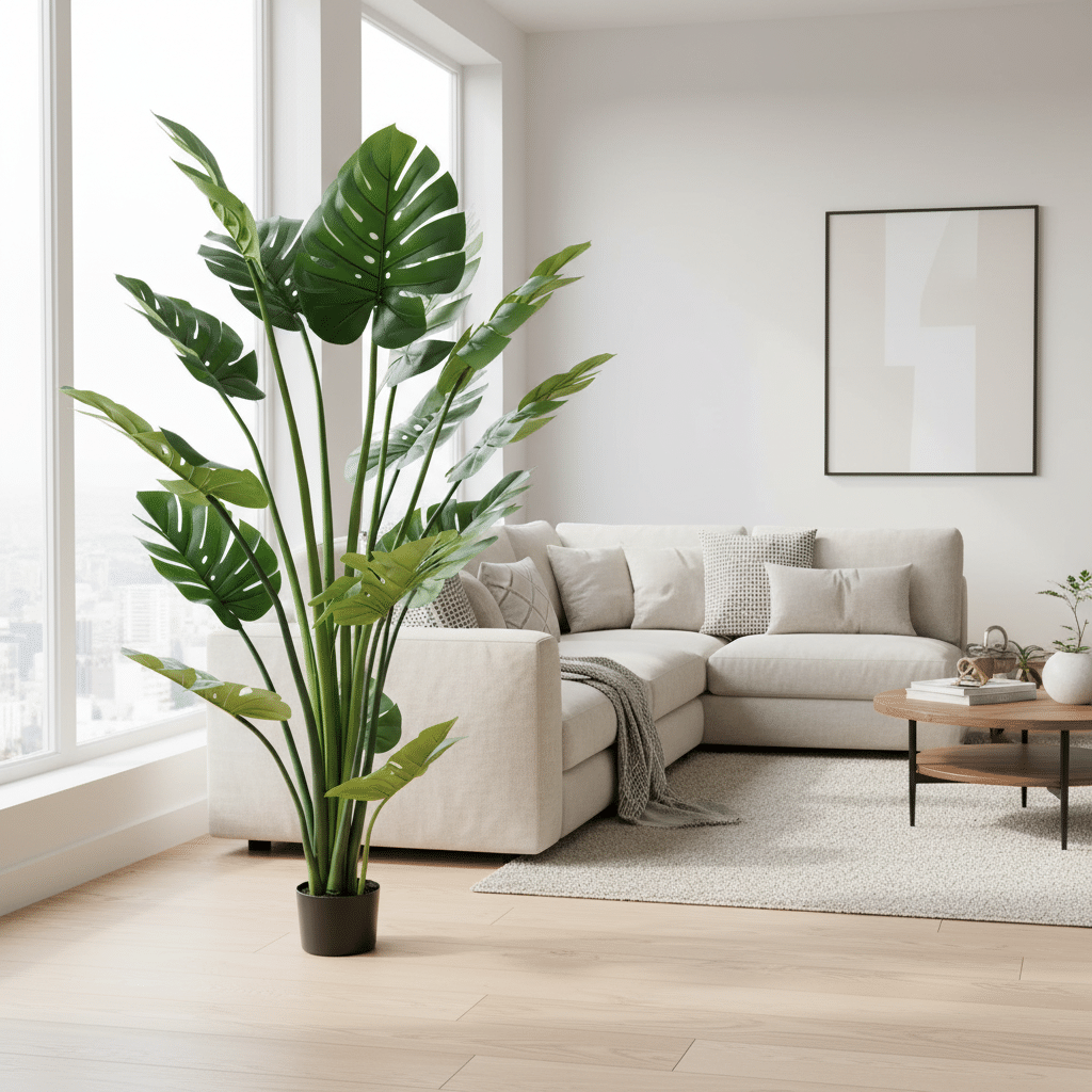 Planta Artificiala Tip Monstera Deliciosa, Cu Frunze Bogate, 180 cm, Verde Planta Artificiala Tip Monstera Deliciosa, Cu Frunze Bogate, 180 cm, Verde