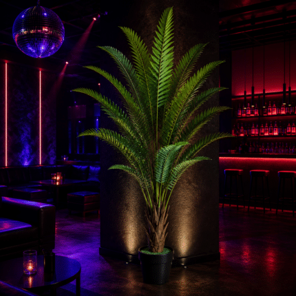 Planta Artificiala Copac Tip Palmier Regal, 220 cm, 18 frunze, Verde, cu Ghiveci