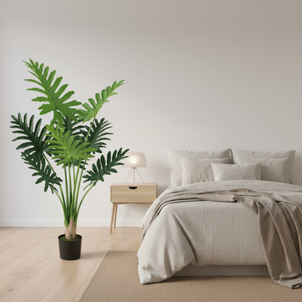 Planta Artificiala Tip Filodendron, 8 frunze, 140 cm, Verde Planta Artificiala Tip Filodendron, 8 frunze, 140 cm, Verde