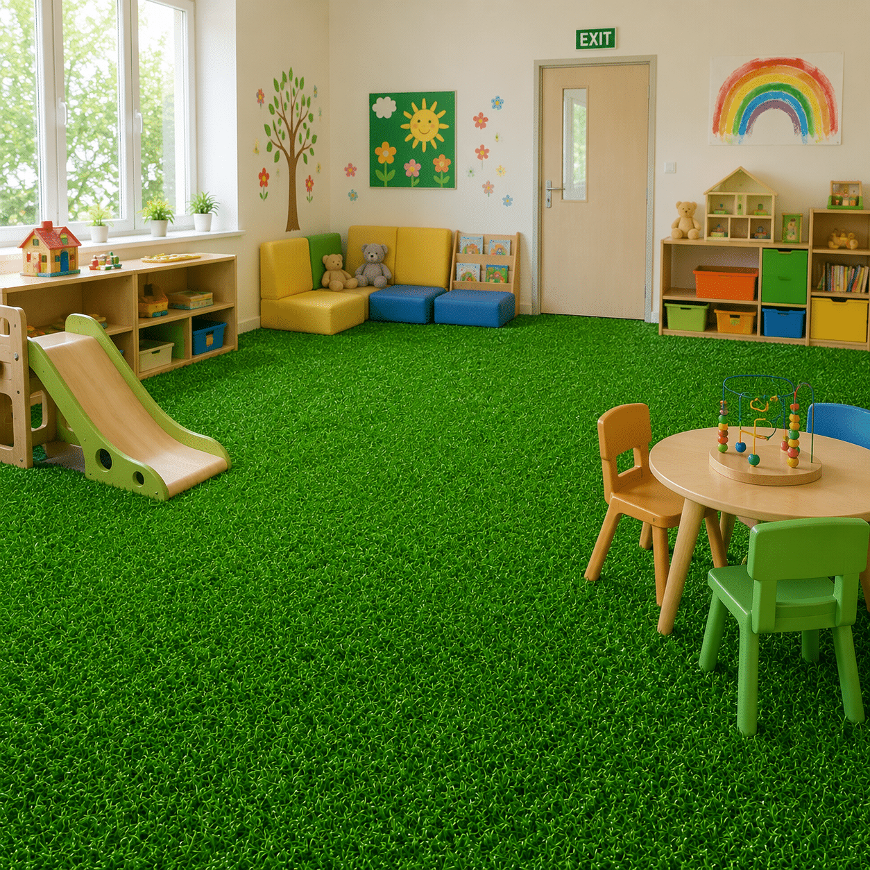 Gazon Artificial Pentru Interior, 2 x 25m, Grosime 2cm, Densitate 15 Fire, Verde