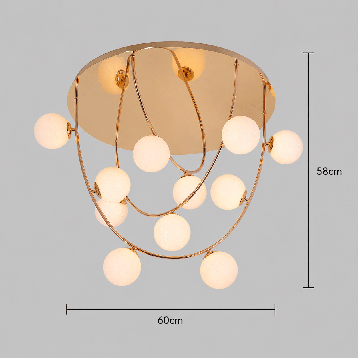 Lustra Moderna QUVA Magno, 11 x G9, Diametru 60cm, Metal, Auriu - imagine 4