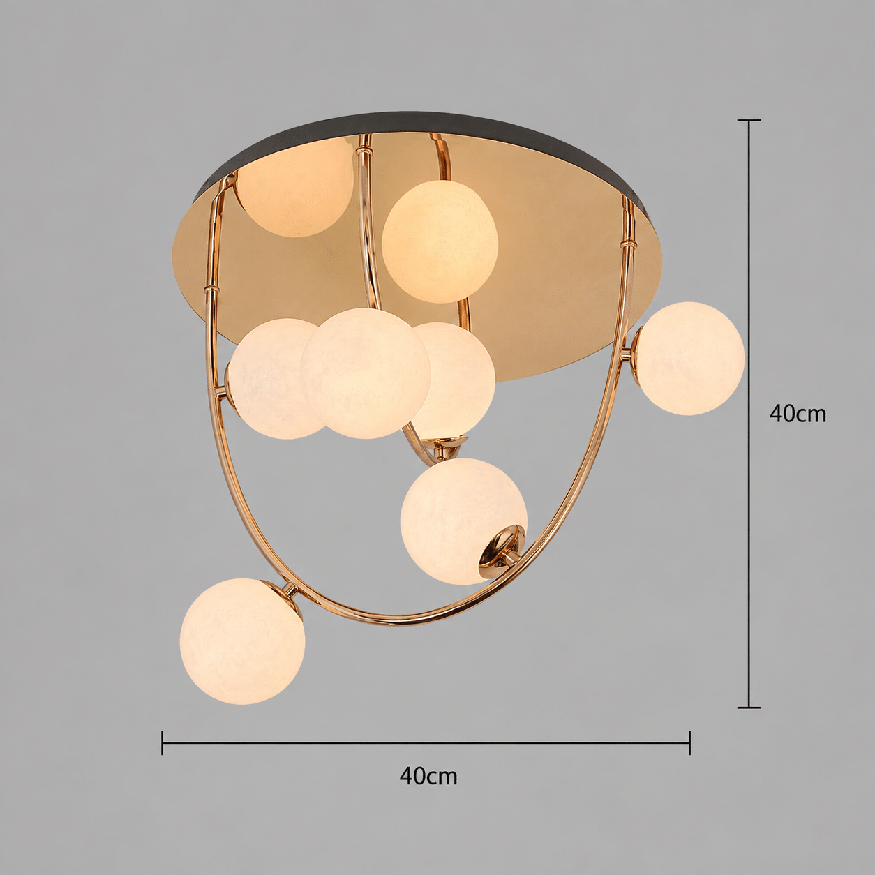 Lustra Moderna QUVA Nobile, 6 x G9, Diametru 40cm, Metal, Auriu - imagine 4