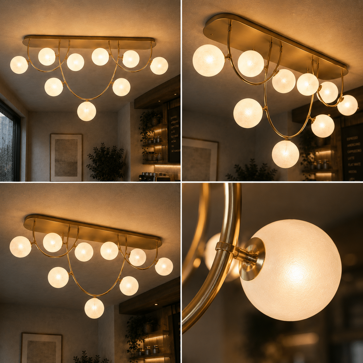 Lustra Moderna QUVA Supremo, 9 x G9, Lungime 80cm, Metal, Auriu - imagine 4
