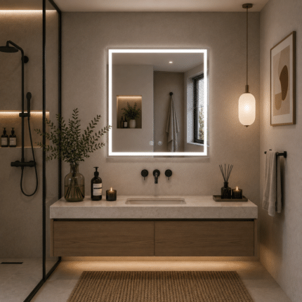 Oglindă LED WAMOSK 60×80 alb