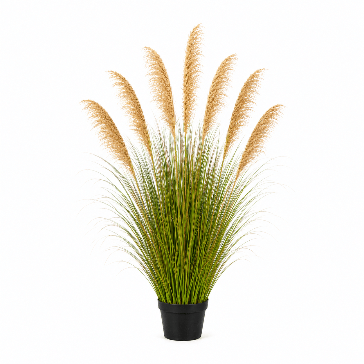 Planta Artificiala Iarba Ornamentala, 170cm, cu 7 fire, Stuf si Iarba, Verde Tomnal, Fara Ghiveci