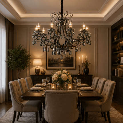 Candelabru Cristal BARO Supremo 92 cm, 10xE14, negru