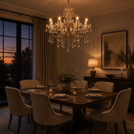 Candelabru Cristal PSE Supremo 12xE14, diametru 88 cm, auriu