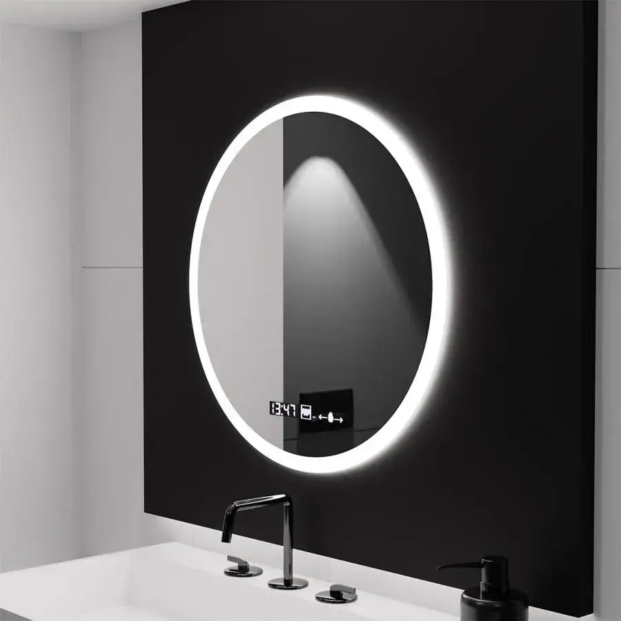 Oglinda LED Rotunda GIULIA, 70cm, senzor MotionGlow, Sistem Dezaburire, Ceas & Termometru, Dimabila, Marcello Funghi - imagine 3