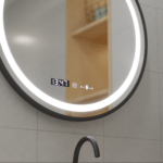 Oglinda LED Rotunda, 70cm, Celeste Majeste Noir MotionGlow Marcello, Sistem Dezaburire, Ceas & Termometru, Dimabila - imagine 4